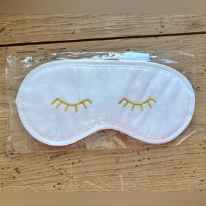 White Sleep Mask with Gold Eyelash Design